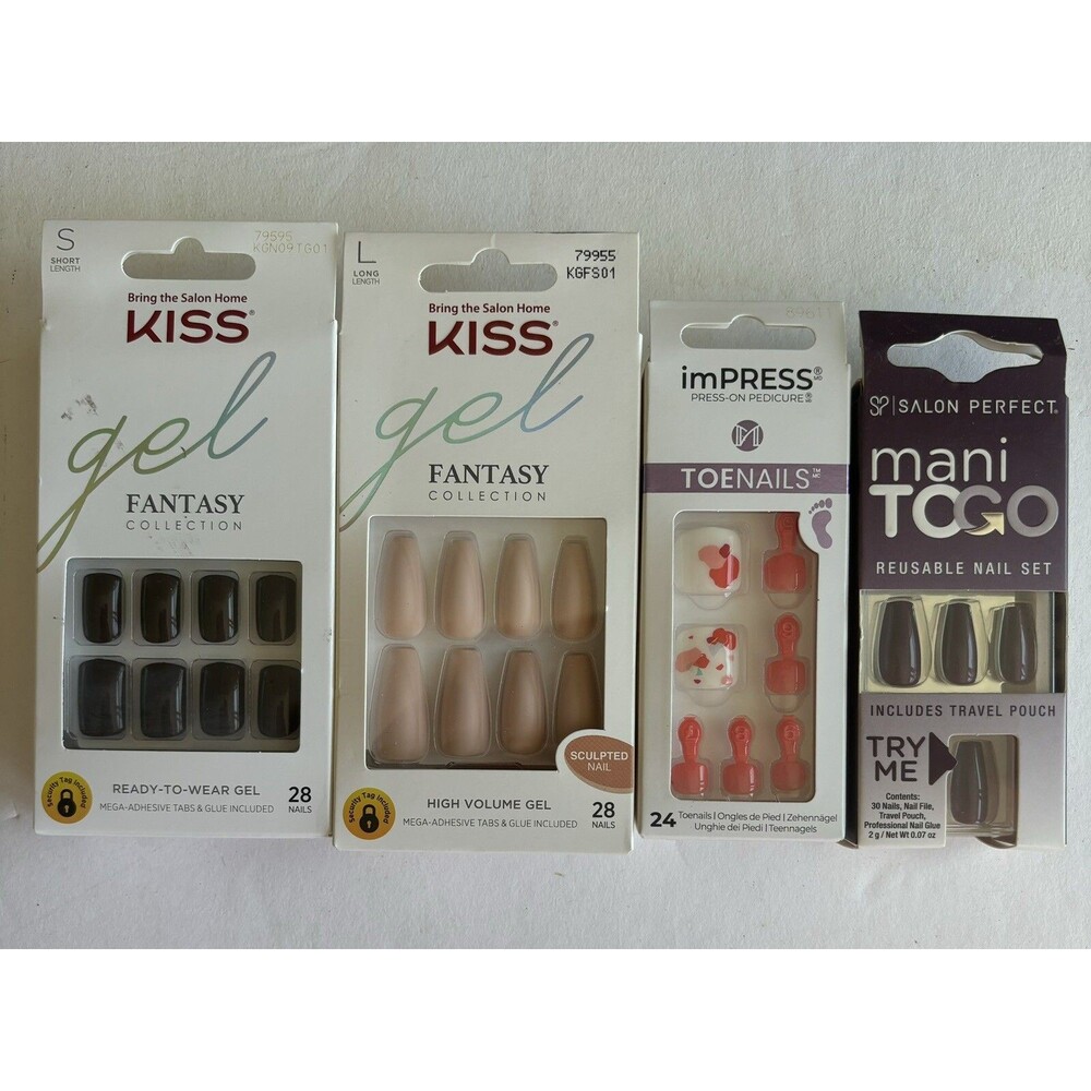 New Lot Of Four Press-On Manicure/Pedicure Nails